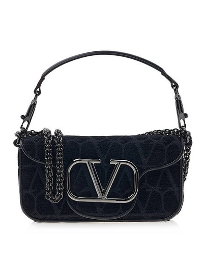 Toile Iconographe V Logo Cotton Shoulder Bag Black - VALENTINO - BALAAN 2