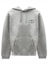 Cd Icon Embroidered Cotton Hoodie Grey - DIOR - BALAAN 2