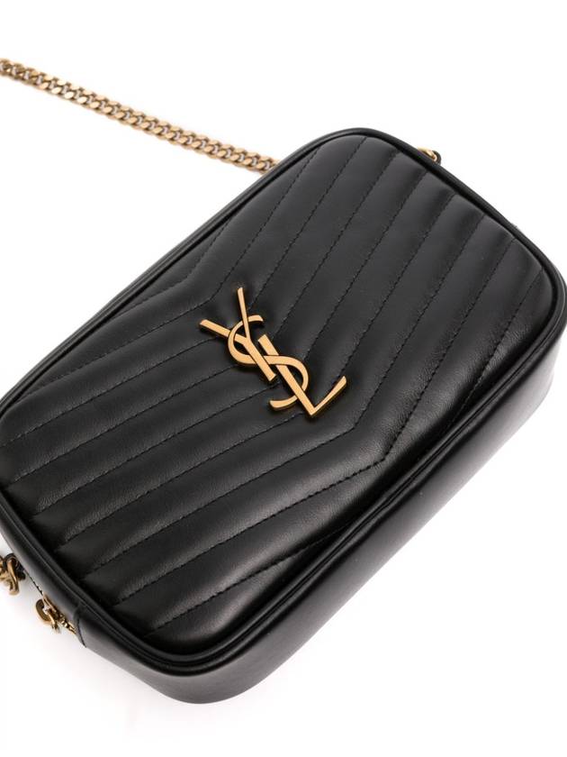 Lou Small Leather Cross Bag Black - SAINT LAURENT - BALAAN 5