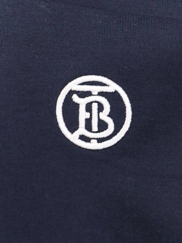 Embroidered Logo Short Sleeve T-Shirt Navy - BURBERRY - BALAAN 4