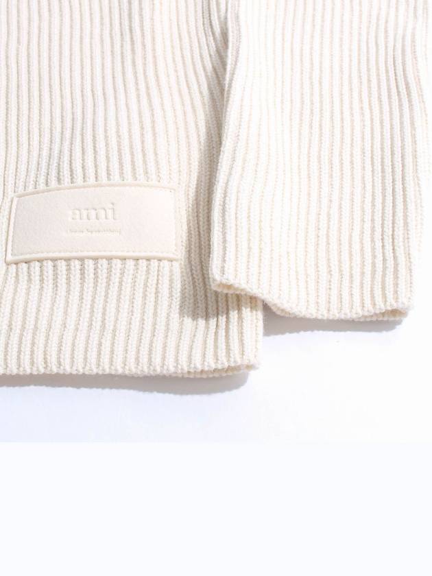 Logo Patch Knit Top Ivory - AMI - BALAAN 4