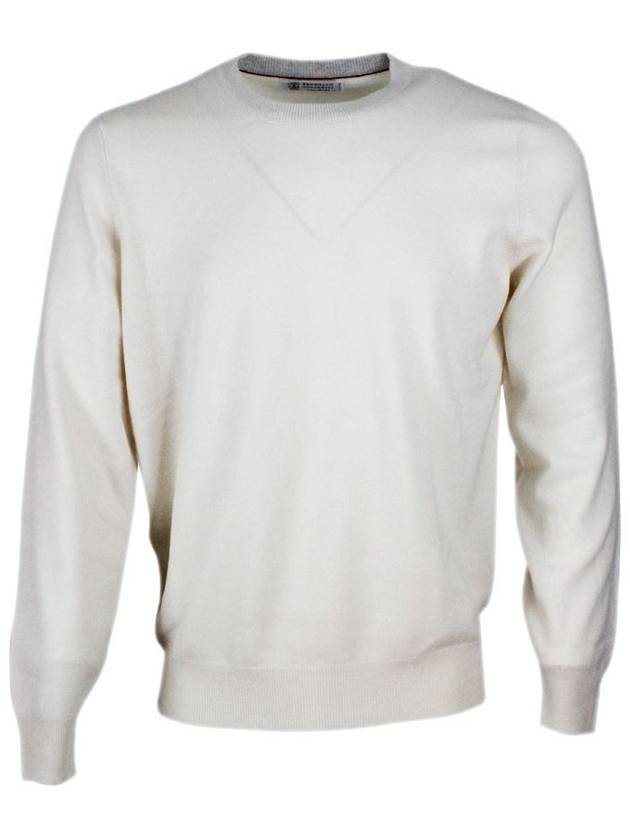 crew neck cashmere knit top white - BRUNELLO CUCINELLI - BALAAN 2