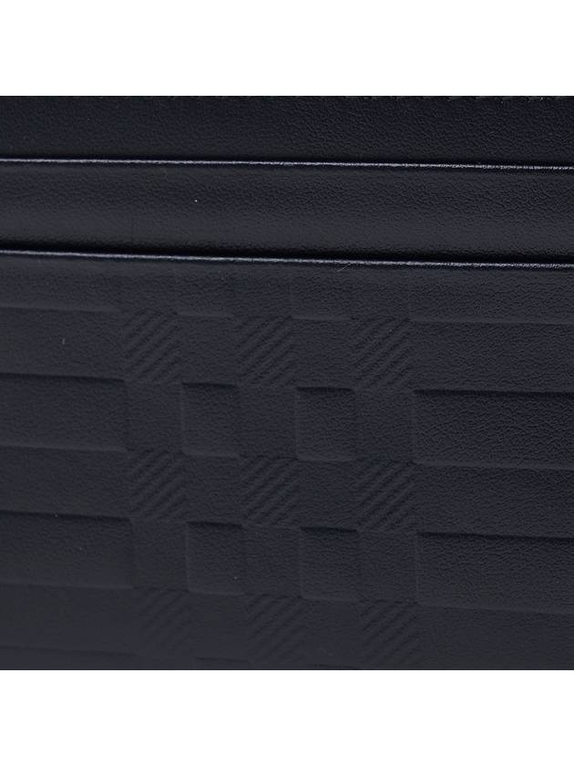 Embossed Check Leather Card Wallet Black - BURBERRY - BALAAN 7