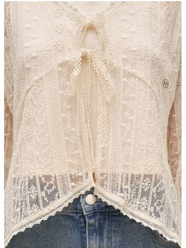 Golden Wave Lace Cardigan Sleeveless Set up Cream - MICANE - BALAAN 5