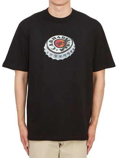 Bottle Cap Short Sleeve T-Shirt Black - CARHARTT WIP - BALAAN 1