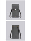 Label Leather Cross Bag Dark Grey - THOM BROWNE - BALAAN.