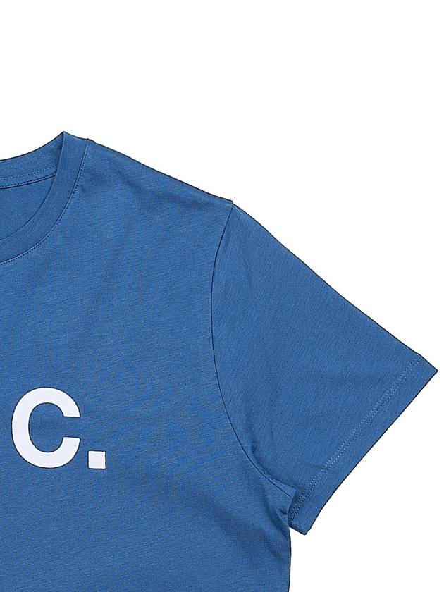 VPC Logo Organic Cotton Short Sleeve T-Shirt Blue - A.P.C. - BALAAN 5