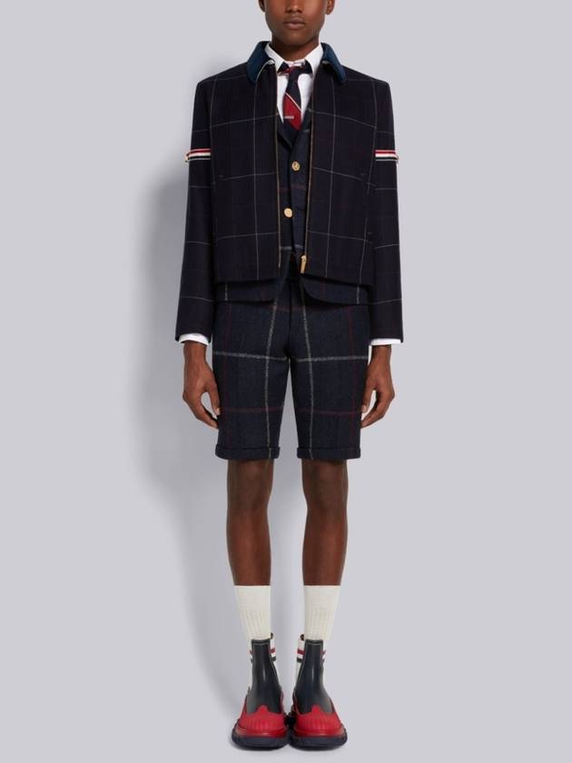 Men's Herringbone Wool Blazer Jacket Navy - THOM BROWNE - BALAAN 5