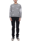 Hector Intarsia Crew Neck Knit Top Grey - THOM BROWNE - BALAAN 4