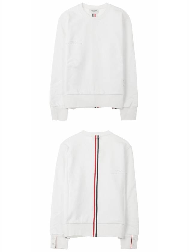 Center Back Stripe Crewneck Sweatshirt White - THOM BROWNE - BALAAN 6