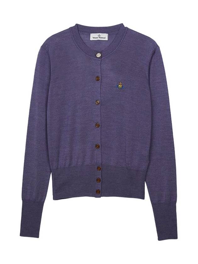 Bea Embroidered Logo Cardigan Purple - VIVIENNE WESTWOOD - BALAAN 2