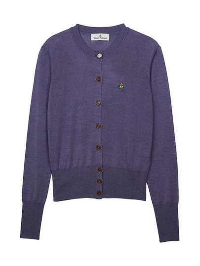 Bea Embroidered Logo Cardigan Purple - VIVIENNE WESTWOOD - BALAAN 2