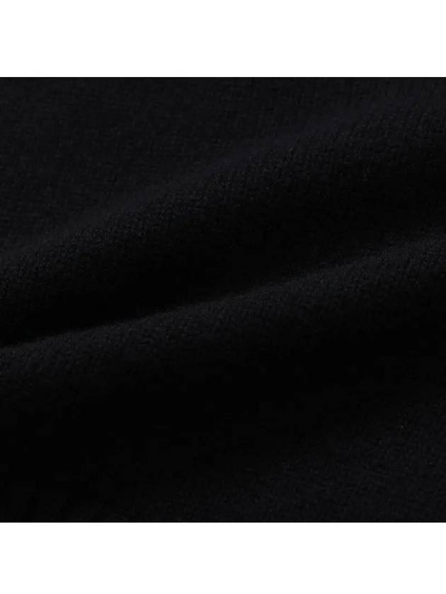 Crop Wool Cashmere Blend Knit Top Black - AMI - BALAAN 4