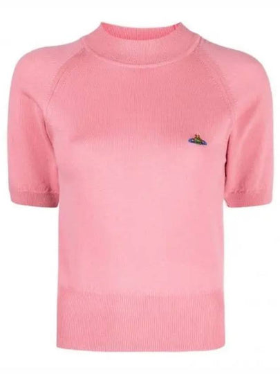 Embroidery ORB Logo Wool Knit Top Pink - VIVIENNE WESTWOOD - BALAAN 2