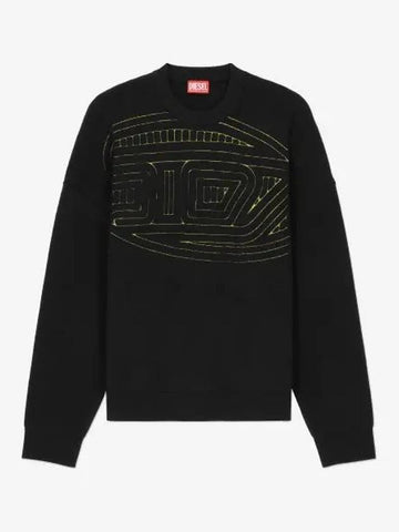 K Ratio Graphic Logo Knit Top Black - DIESEL - BALAAN 1