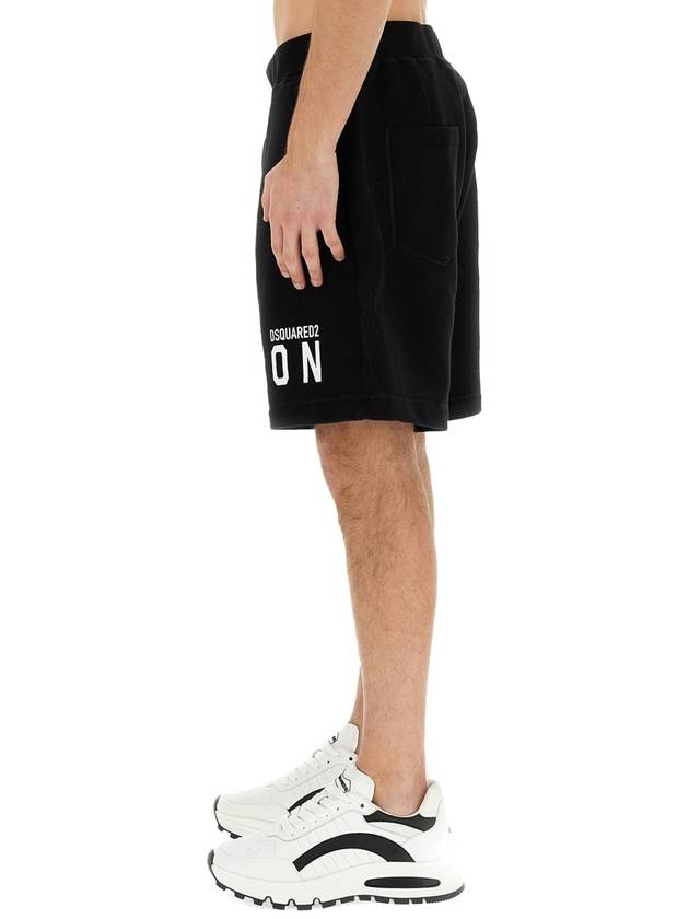 icon logo print shorts black - DSQUARED2 - BALAAN 3