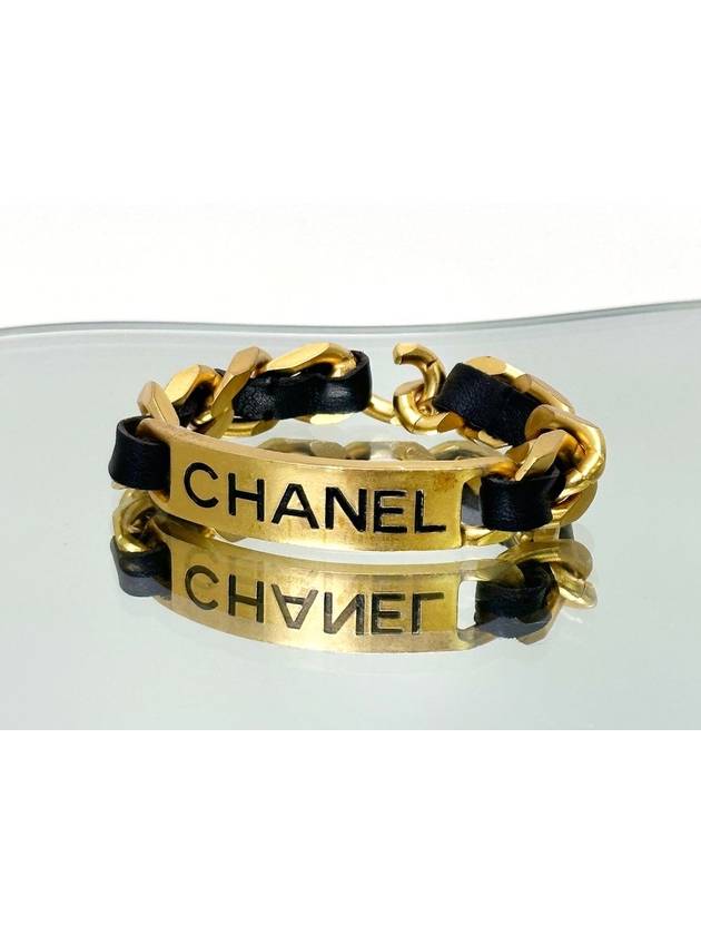 Initial Black Gold Chain Bracelet 4VCHA19600 - CHANEL - BALAAN 1