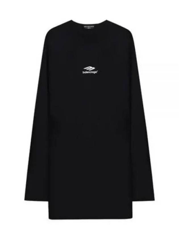 Icon Flat Long Sleeve T-Shirt Black - BALENCIAGA - BALAAN 2