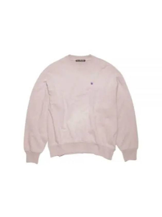 Face Logo Patch Crew Neck Sweatshirt Dusty Beige - ACNE STUDIOS - BALAAN 2