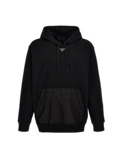 Cotton Fleece Hoodie Black - PRADA - BALAAN 2