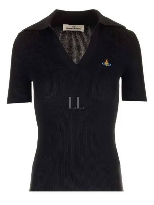 Marina Polo Knit Top Black - VIVIENNE WESTWOOD - BALAAN 2