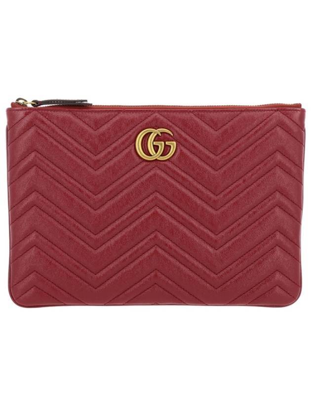 GG Marmont Leather Pouch Bag Red - GUCCI - BALAAN 1