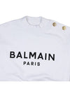 Logo Print Crop Sweatshirt White - BALMAIN - BALAAN 4