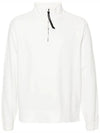 Light Fleece Half Zipped Sweatshirt White - CP COMPANY - BALAAN 1