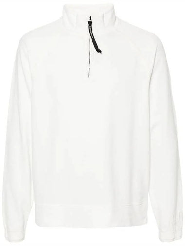 Light Fleece Half Zipped Sweatshirt White - CP COMPANY - BALAAN 1