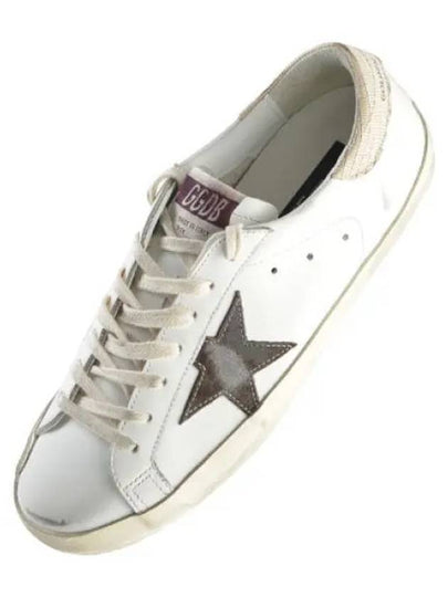 Superstar Brown Tab Classic Leather Low Top Sneakers White - GOLDEN GOOSE - BALAAN 2