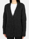 Women's V-Neck Wool Cardigan Dark Grey - OUR LEGACY - BALAAN 2