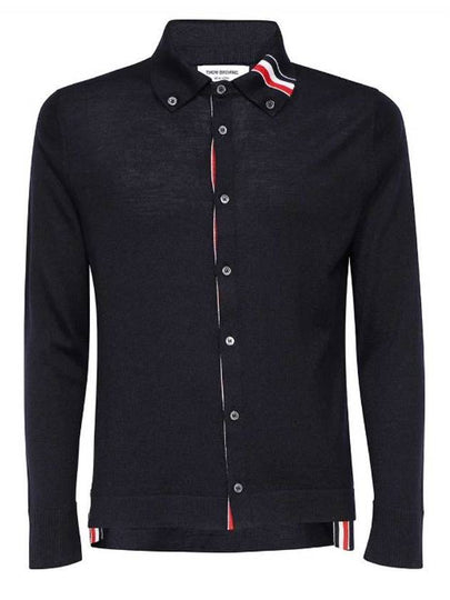 Stripe Merino Jersey Cardigan Navy - THOM BROWNE - BALAAN 2