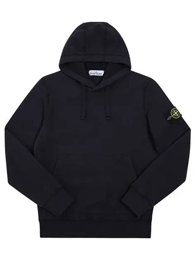 Wappen Patch Brushed Cotton Fleece Hoodie Navy - STONE ISLAND - BALAAN 2