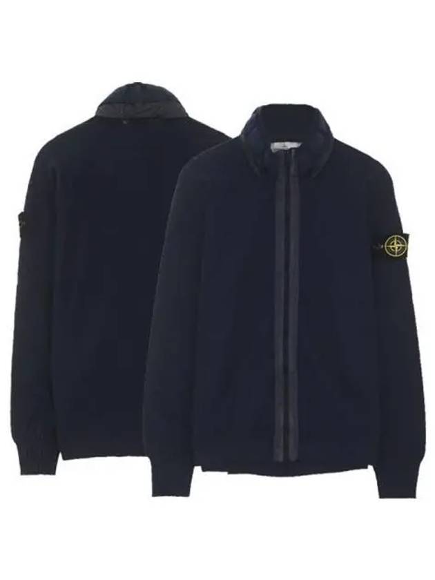 Stitch Wappen Patch Knit Zip-up Jacket Navy - STONE ISLAND - BALAAN 1