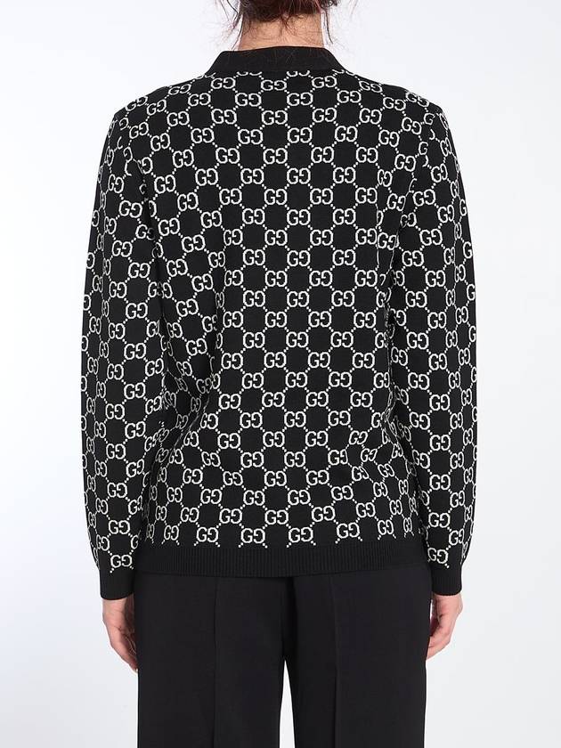 Reversible Gg Wool Jacquard Cardigan - GUCCI - BALAAN 4