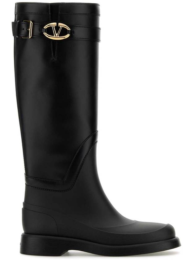 V Logo Bold Edition Long Boots Black - VALENTINO - BALAAN 2