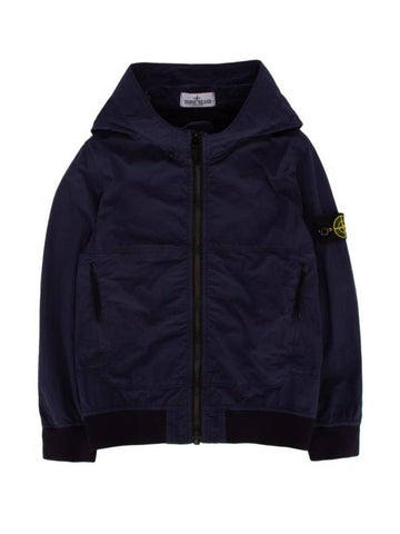 Kids Wappen Patch Wind Zip Up Hoodie Navy - STONE ISLAND - BALAAN 1