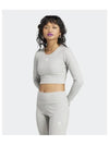 Essentials Rib Crop Long Sleeve T Shirt Grey - ADIDAS - BALAAN 2