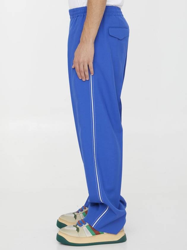 Interlocking G Wool Mohair Track Pants Blue - GUCCI - BALAAN 4