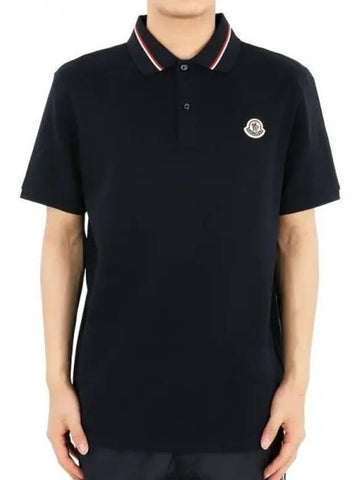 Men s Logo Patch Polo T Shirt Navy 8A00021 89A16 77X 1063236 - MONCLER - BALAAN 1