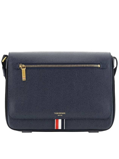 Tonal Strap Leather Reporter Cross Bag Navy - THOM BROWNE - BALAAN 2