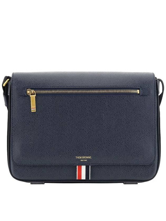 Tonal Strap Leather Reporter Cross Bag Navy - THOM BROWNE - BALAAN 2