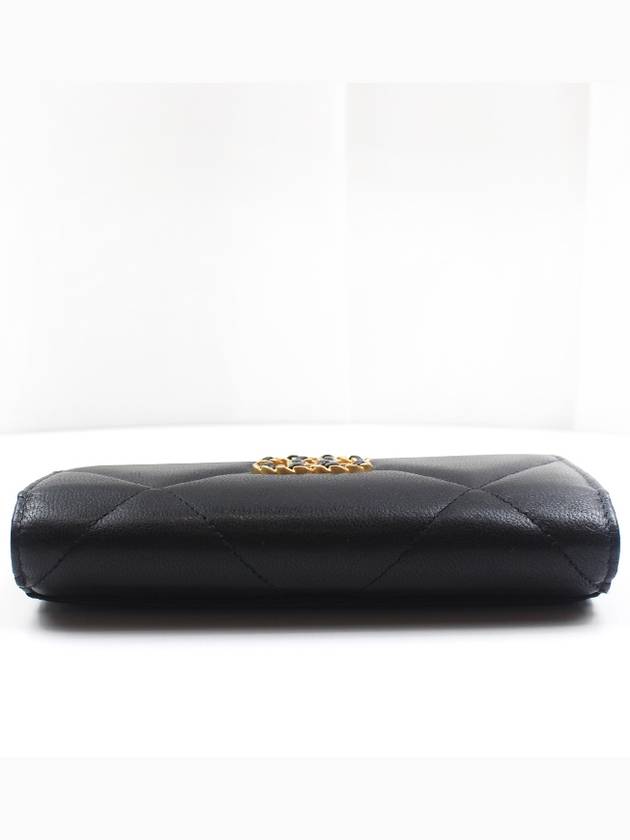 19 flap medium wallet lambskin black gold plated 30th unit AP0953 - CHANEL - BALAAN 6