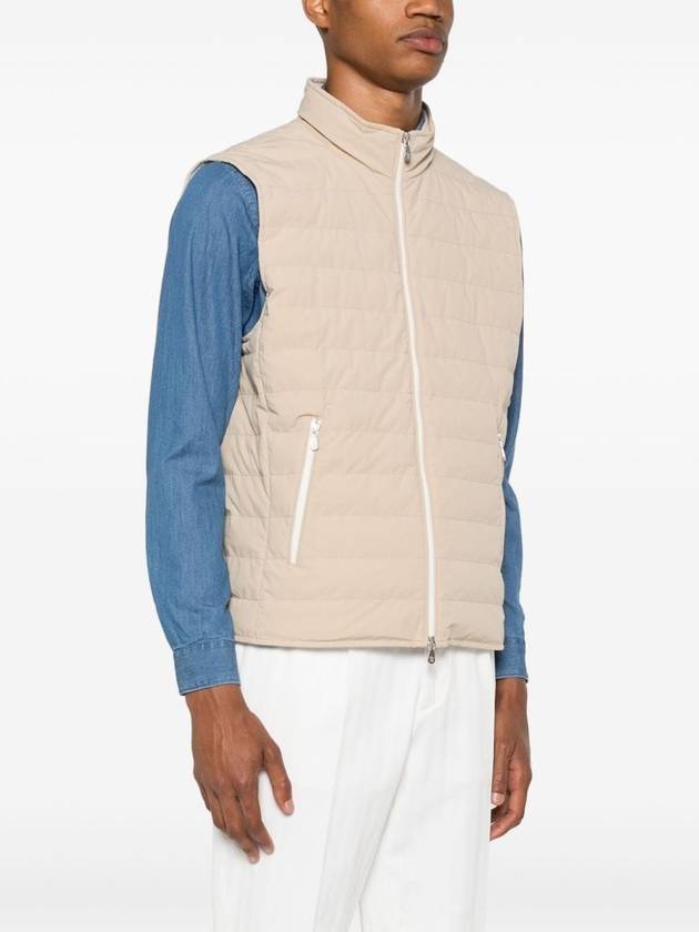 Zip-Up Down Vest Sand - BRUNELLO CUCINELLI - BALAAN 3