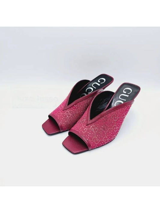 GG Crystal 75mm Mule Sandals Cherry Red - GUCCI - BALAAN 2