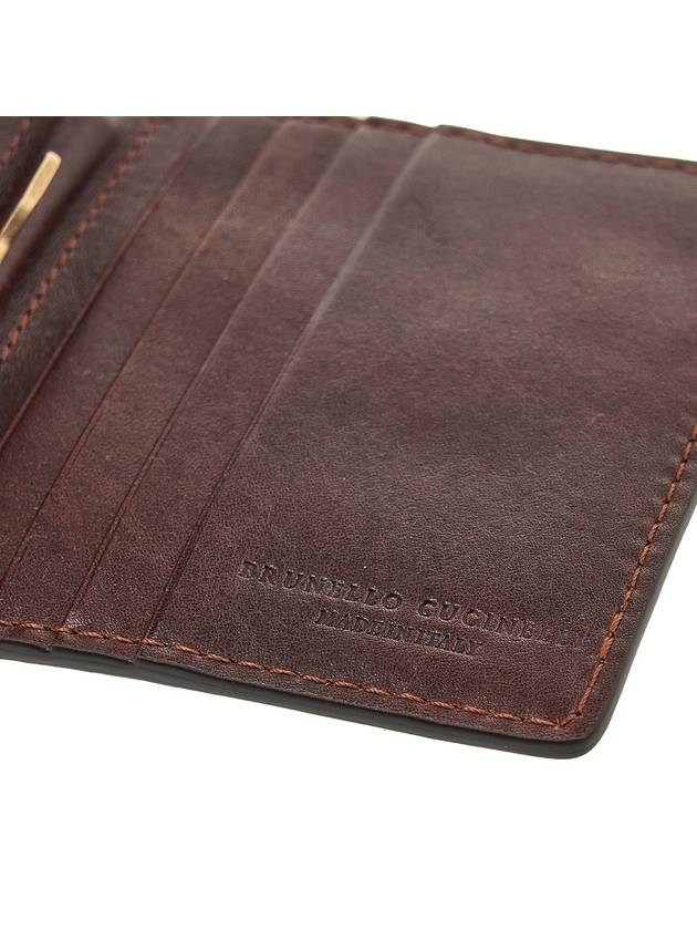 Calfskin Money Clip Card Wallet Burgundy - BRUNELLO CUCINELLI - BALAAN 9