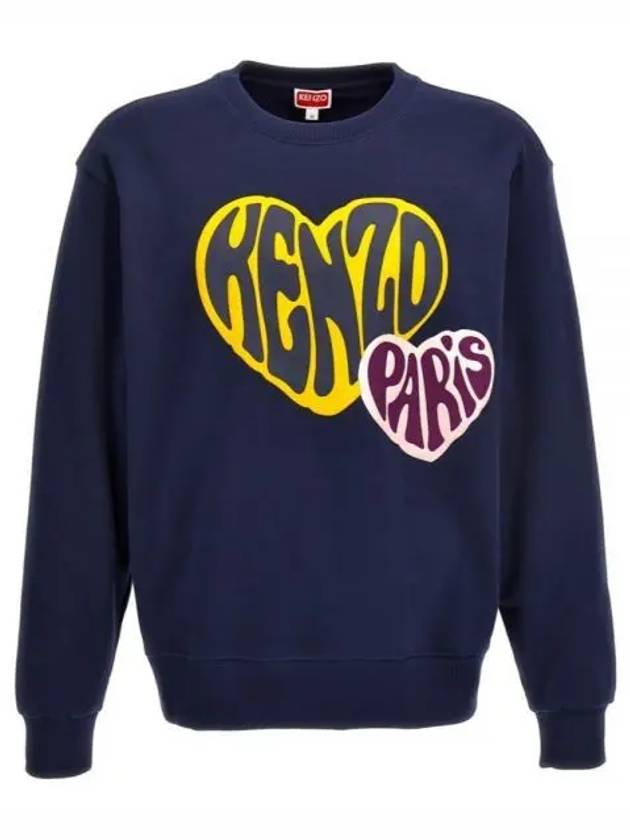 Heart Classic Cut Sweatshirt Midnight Blue - KENZO - BALAAN 2