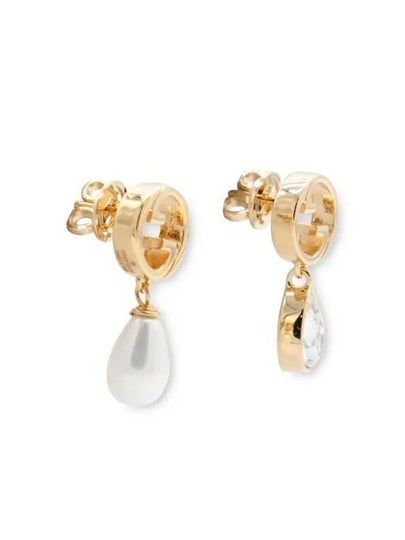 Blondie Crystal Pearl Earrings Yellow Gold - GUCCI - BALAAN 2