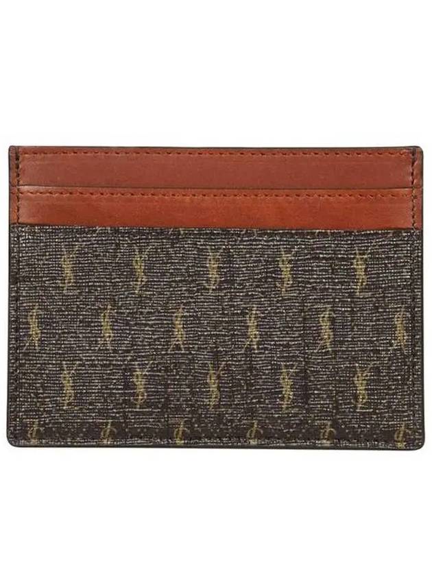 Monogram Canvas Card Wallet Brown - SAINT LAURENT - BALAAN 2