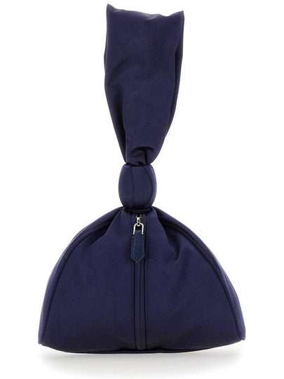 Blue Clutch Bag With Knot And Zip Closure In Tech Fabric Woman - ALBERTA FERRETTI - BALAAN 2